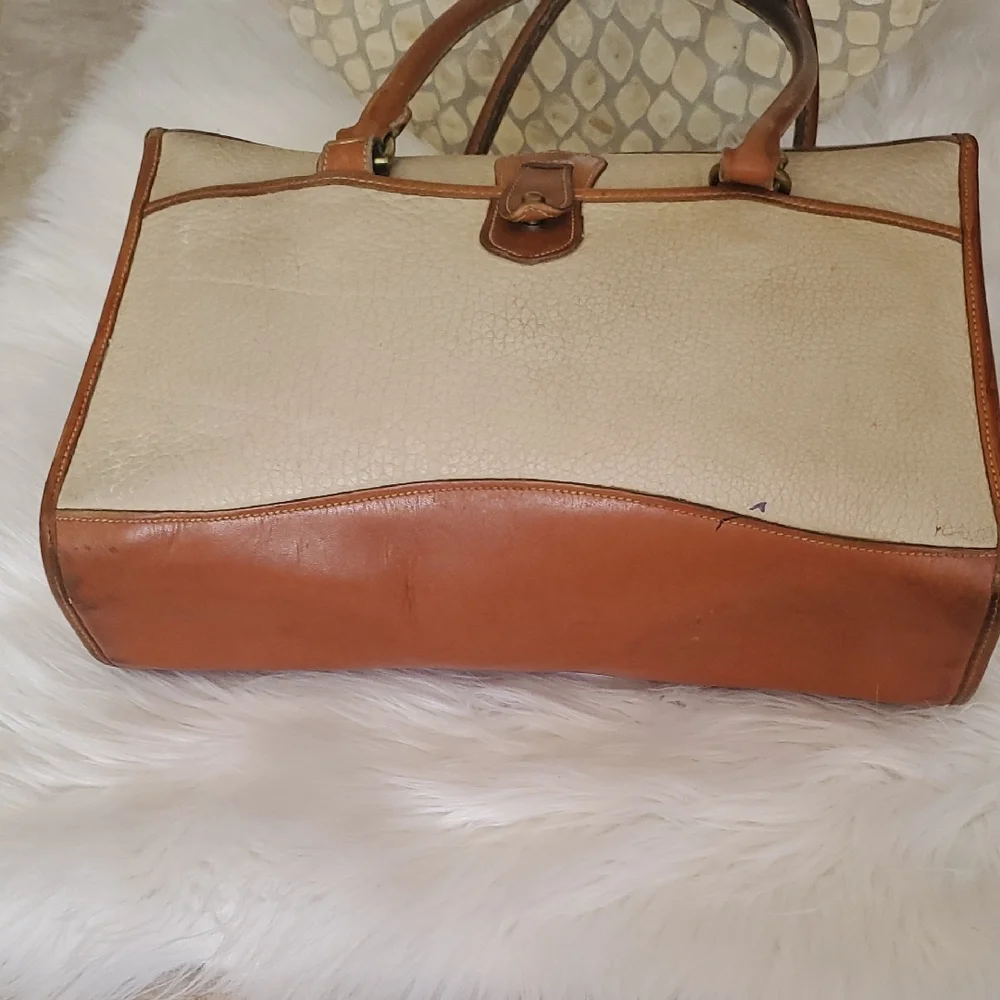 Dooney & Bourke Cream and Brown Satchel - Picture 5 of 16